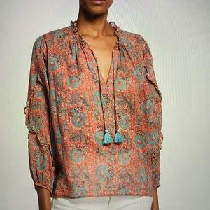 JOHNNY WAS (NWOT) Floral blouse (M)